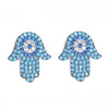 Boucles d&#39;Oreilles Main de Fatma Bleu Turquoise