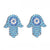 Boucles d'Oreilles Main de Fatma Bleu Turquoise