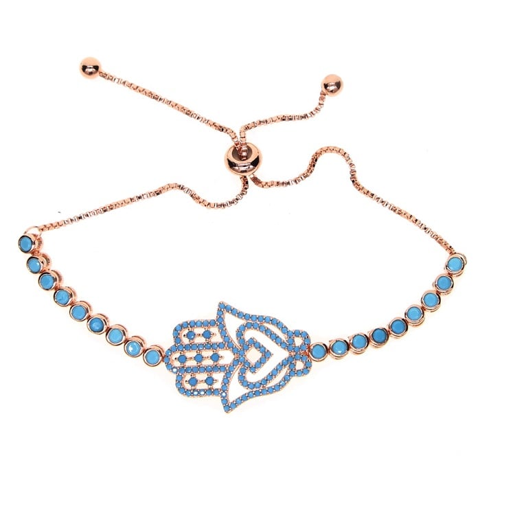 Bracelet Main de Fatma Turquoise et Or