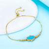 Bracelet Or Main de Fatma bleu